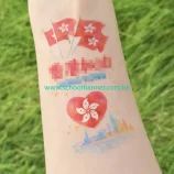 手背貼心型香港旗標誌水印貼紙